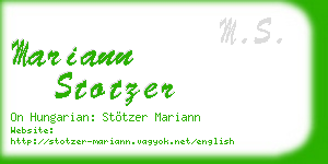 mariann stotzer business card