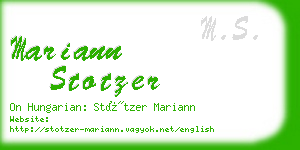 mariann stotzer business card